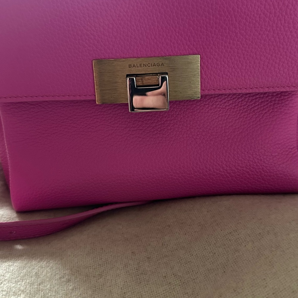 Balenciaga Fuchsia Leather Clutch
